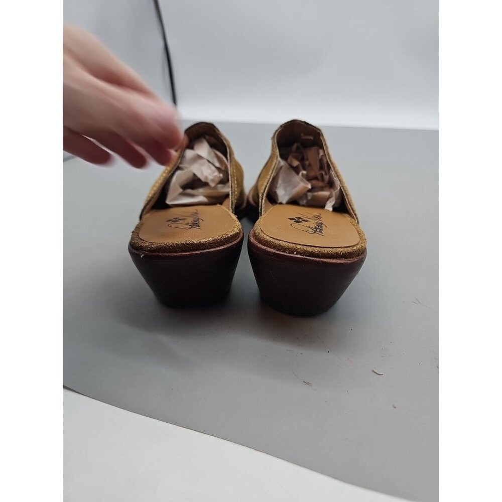 Patricia Nash Tan Suede Embroidered Cowboy Slip on Backless Mules Boots 8.5M‎ - Picture 3 of 9